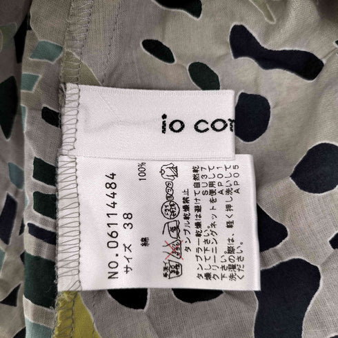 イオコムイオ io comme  io 総柄 コットン ハイネック ノースリーブ ワンピース レディース JPN:38